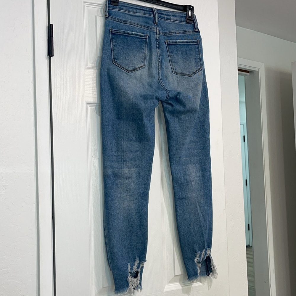 S.O.N.G. PERFECT EUC High Rise Skinny Ankle Jeans W/ Distressed Holes Size 5/27.